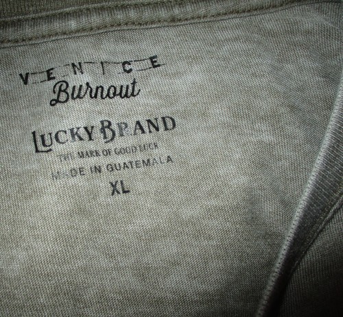 LUCKY BRAND Green"Venice Burnout" Longt Sleeve Henley Shirt Size XL - Picture 6 of 6