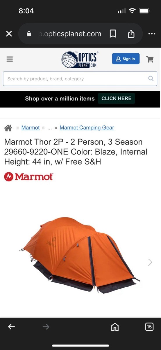 MARMOT Thor 2P 4-Season Expedition/Mountaineering Tent | eBay