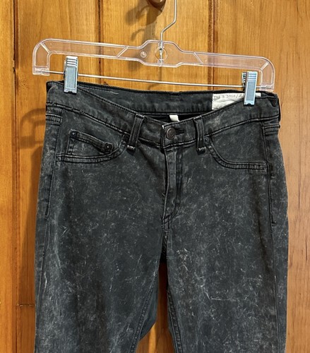 Rag And Bone Acid Wash Denim Leggings Womens Black Stretch Jeans Size 27 - Picture 2 of 7