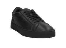 Santoni Men's Low Top Leather Black Italy Sneakers Shoes Size  EU 11 US 12 $977
