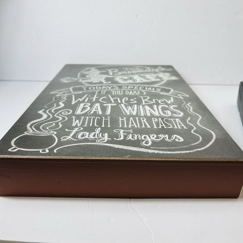 Halloween Broomstick Cafe Chalkboard Menu Wood Box Wall Art Designs by Kathy - Picture 3 of 7