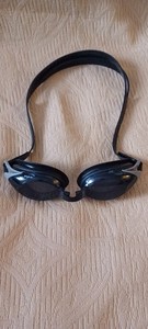 Clean preowned Aryca black gray Swim goggles one size fits all adjustable strap