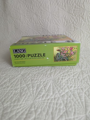Lang Susan Wingett "Bicycle Bouquet" 1000 PC Jigsaw Puzzle UEC Sealed Poster - Picture 2 of 9