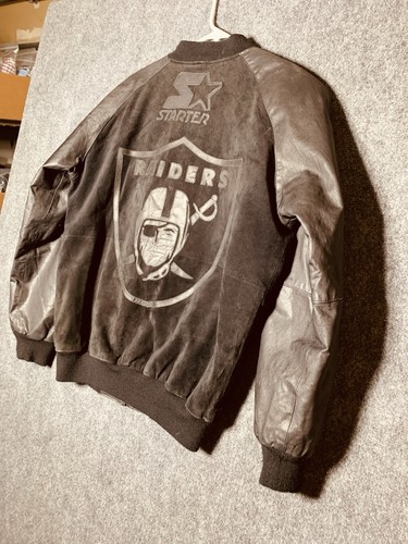 Vintage Starter x Raiders Official Leather Jacket Black Medium ORIGINAL RARE Logo - Bild 15 von 21