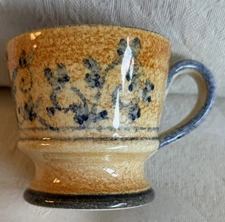 Vietri Francesca Blue Dinner Mug 3.75” Stoneware Hand Painted Made In Italy
