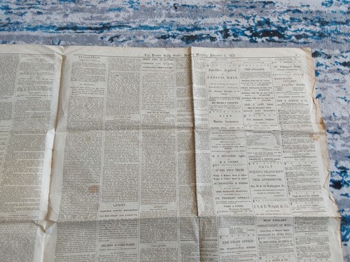 Boston Fire of 1872 Disaster Newspaper Boston Daily Globe Nov 11, 1872 ORIGINAL - Picture 10 of 20