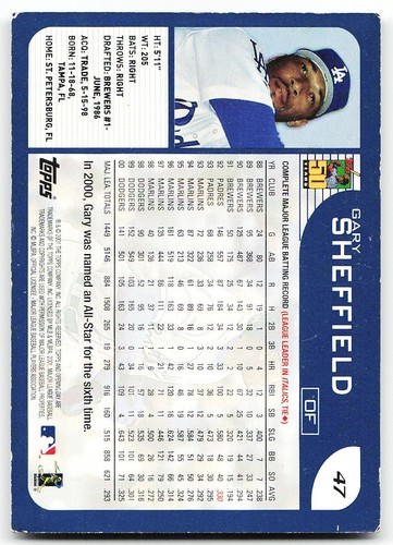 🔥 2001 Topps Opening Day #47 Gary Sheffield - Picture 2 of 2