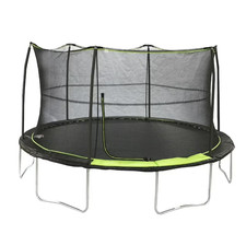 jumpking 14 ft lime green/ black trampoline. Used and no spring covers.