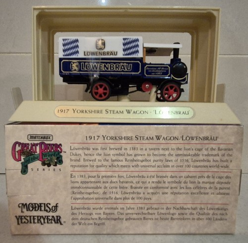Matchbox Models of Yesteryear YGB12 1917 Yorkshire Steam Wagon Lowenbrau NEW! - Picture 2 of 5