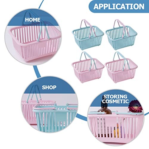 4pcs Miniature Shopping Basket, Plastic Shopping Baskets with Handles Small - Picture 7 of 7