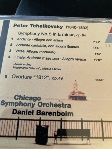 Tschaikowsky Chicago Symphony Daniel Barenboim Symphony No 5 1812 Ouvertüre NEU - Bild 4 von 4