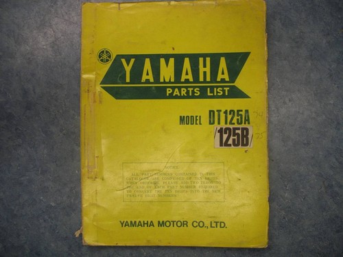 YAMAHA PARTS LIST NUMBERS MANUAL 1973 DT125A DT125B DT125 - Picture 1 of 7