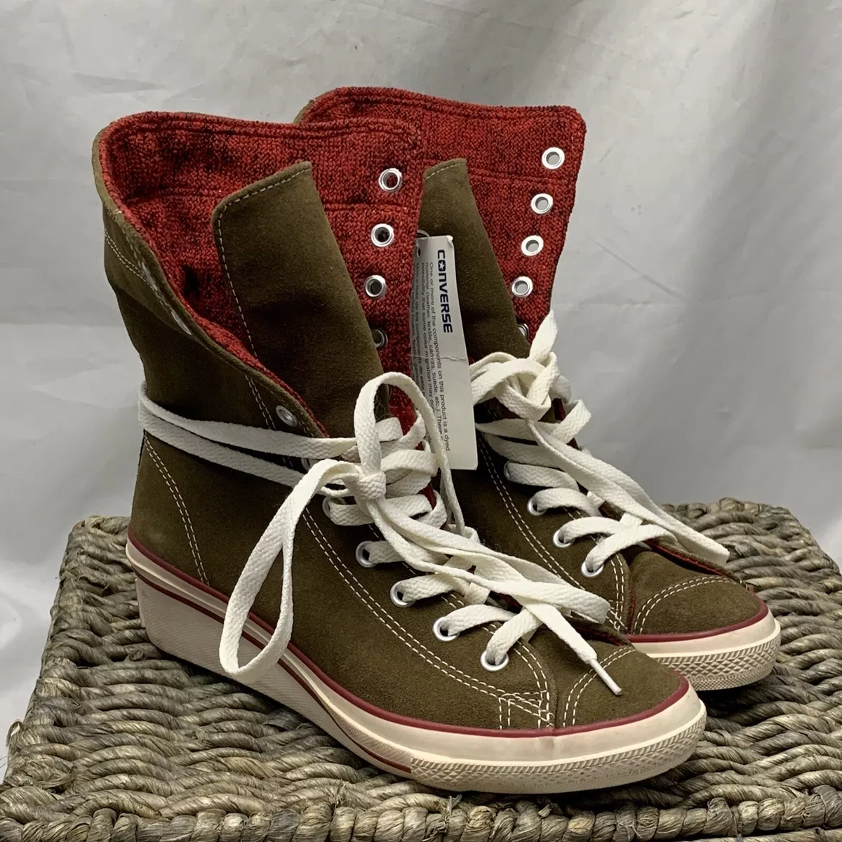 academisch typist sturen Converse Women's Size 6 CT Hi-Ness XHI Brown Red Boots Sneaker Wedge Heel  NEW | eBay