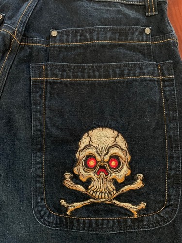 JNCO Jeans - VINTAGE SKULL & CROSSBONES Wide Leg S