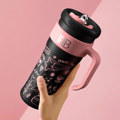 40 oz Tumbler with Handle and Straw Lid, Stainless Steel Sports Water Bottle ... - Picture 8 of 9