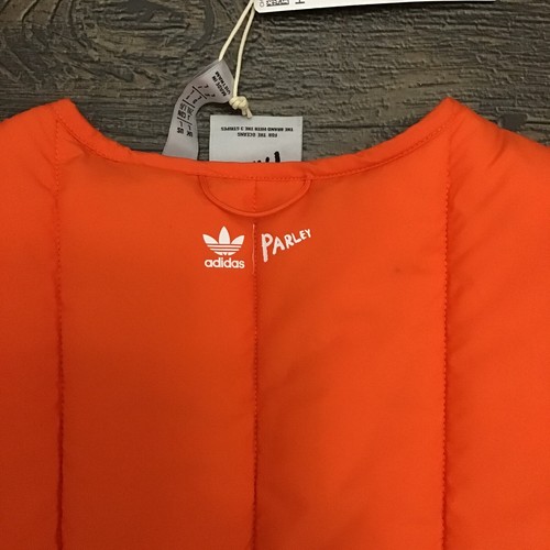 Hombres Talla Grande Adidas Originales Parley Chaleco Chaqueta Impacto Naranja HM6750 - Imagen 9 de 9