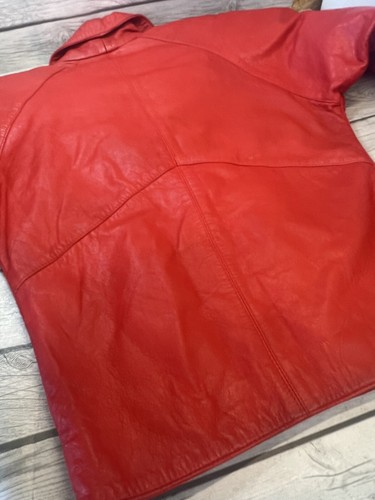 Chaqueta motera roja de cuero Accent on You vintage para mujer Michael Jackson años 80’s - Imagen 18 de 19