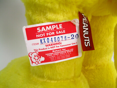 DANDEE PRODUCTION SAMPLE Peanuts Woodstock Santa Hat Plush Xmas Greeter Doll 21''