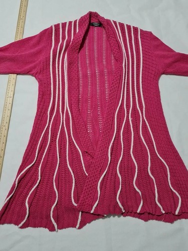 Ladies Open Cardigan Pura Moda Size M Long Sleeve Pink 3858
