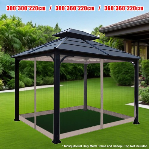 3x3m-Faltpavillon Wasserdicht UV-Schutz mit 4 Moskitonetzen für Garten Camping - Bild 21 von 33