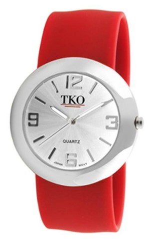 TKO Women Fashion Metal Slap Watch, Hypoallergenic Silicone Slip-On Bracelet - Picture 3 of 11