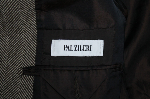 Lux PAL ZILERI Beige Herrigbone WOOL & CASHMERE Over Coat Jacket 50IT 40US/UK - Picture 13 of 14