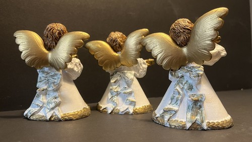3 ángeles de resina polimérica vintage con instrumentos, Italia (¿Fontanini Simonelli romano?) - Imagen 5 de 7