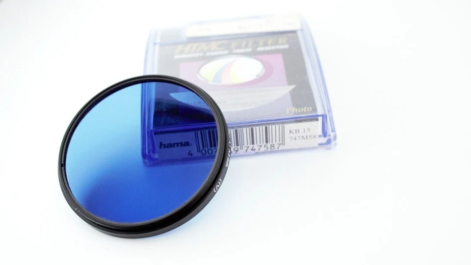 HAMA 58mm HTMC KB 15 80A LIGHT BALANCING BLUE GLASS LENS FILTER M58 JAPAN - Image 2 of 4