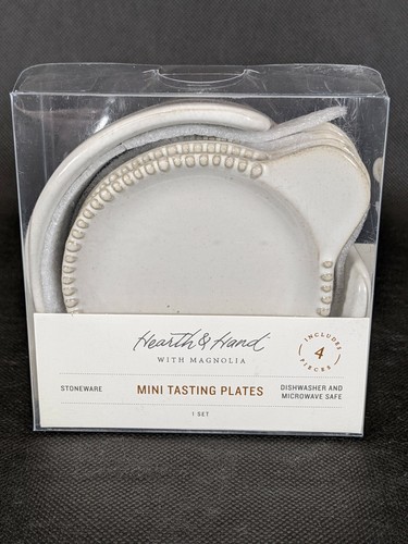 Hearth & Hand with Magnolia Mini Tasting Plate Set White 4pc Set NEW - Picture 3 of 3