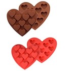 3D Chocolate Mold Bar Block Heart Ice Silicone Cake Candy Sugar Mould Coffee Red