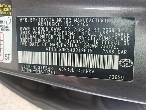 2004-06 Toyota Camry LE or XLE steering column cover; US built models; brown - Picture 10 of 12