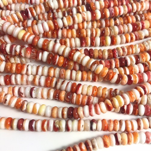 15,5" - Cáscara de ostra espinosa roja naranja natural cuentas redondeadas de 6 mm, NUEVA OFERTA HÁGALO USTED MISMO - Imagen 2 de 9