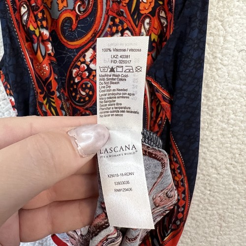 LASCANA Tank Mini Dress Or Tunic Red & Blue Paisley Print Women’s Plus Size 18 - Picture 10 of 11