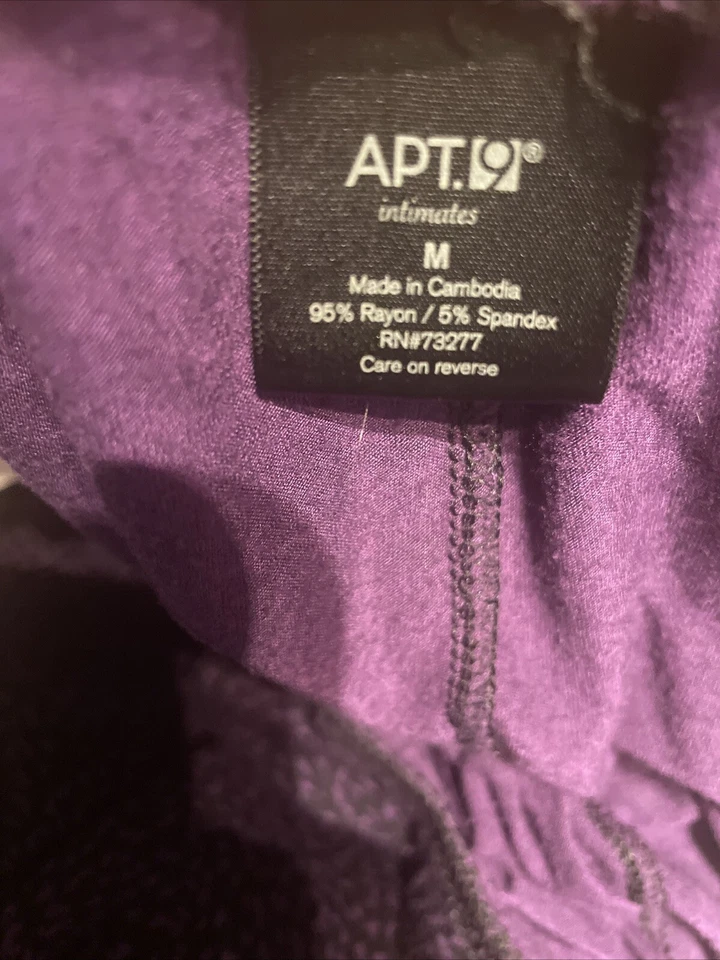 Брюки для отдыха женские Apt 9 эластичные на талии без застежек черные и фиолетовые размер M - Изображение 3 из 4