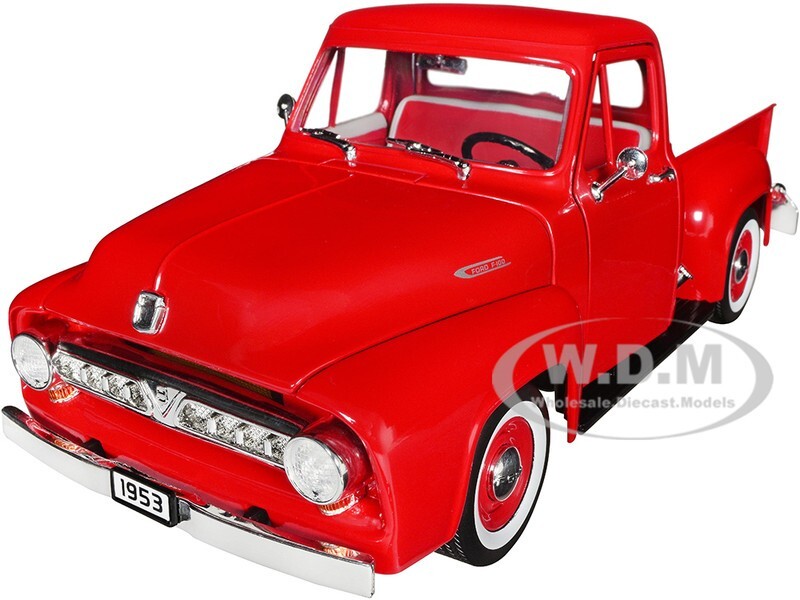 1953 FORD F-100 PICKUP RED 1/18 DIECAST MODEL BY ROAD