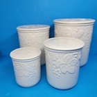 Mikasa Italian Countryside White Set Of 4 Cannister Set With Flat Lids No Issues