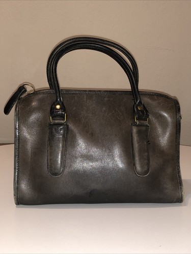 Vintage Coach Black Leather Madison Satchel Doctor Bag- Made In New York