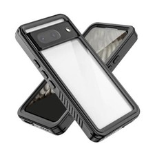Waterproof Case for Google Pixel 8, Heavy Duty Shockproof Protector Cover Black