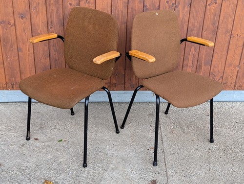 60er Sessel Vintage Armlehner Metall 60s Lehnstuhl Danish Schreibtisch Stuhl 1/2 - Bild 9 von 12