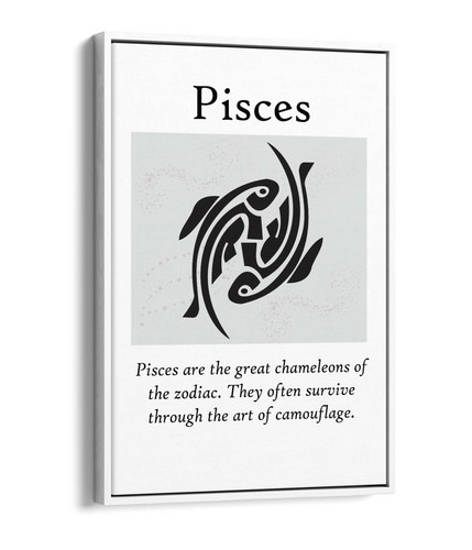 PISCES STAR SIGN ZODIAC ASTROLOGY QUOTE -FLOAT EFFECT CANVAS WALL ART PRINT - Picture 11 of 12