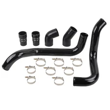 For 2002-2004 GMC 6.6L LB7 Duramax Diesel 3" Black Intercooler Pipe & Boot Kit