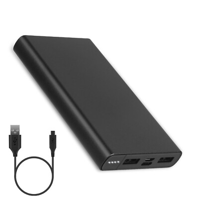 20000mAh 2 USB External Backup Battery Pack Power Bank Charger for Cell Phones