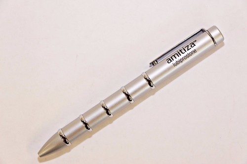 Pharmaceutical Amitiza Heavy Metal Pen Brushed Silver New - Picture 2 of 5