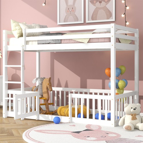 Kinderbett Etagenbett Weiß Hochbett Spielbett Massiv Kiefer Stockbett 90x200 cm - Bild 2 von 20