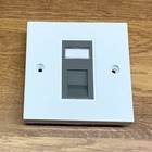 Kauden Grey CAT6 RJ45 Module in Single Faceplate 1 Port Network Data Wall Socket