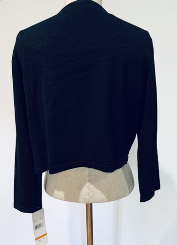 Chetta B Damenpullover vorne offen Cover Up kurz Oberteil Größe Small schwarz neu mit Etikett - Bild 4 von 9