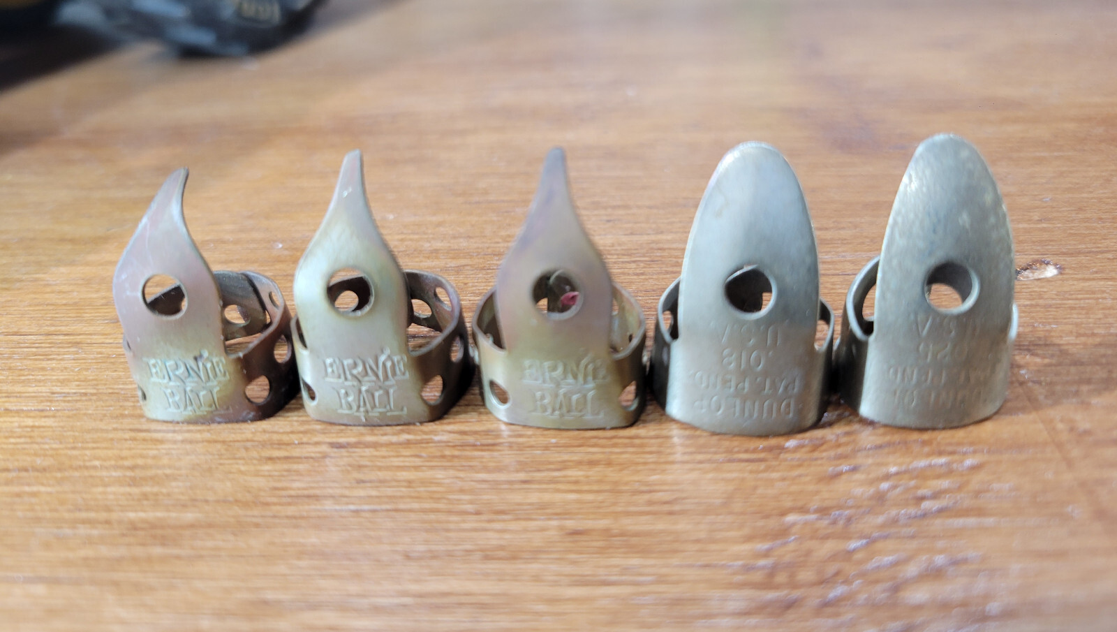 Lot of 5 Vintage Metal Finger Picks Dunlop Ernie Ball Banjo Guitar eBay