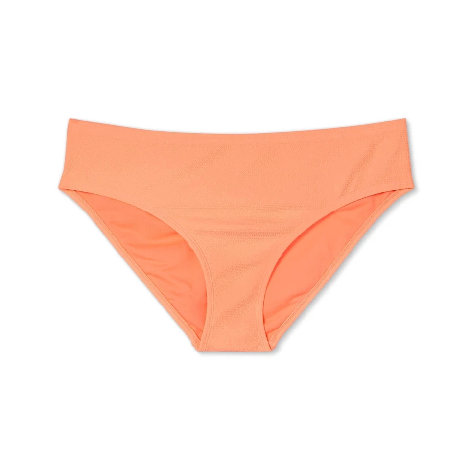 Parte inferior de bikini descarada texturizada talla grande para jóvenes Xhilaration naranja neón 2X Foto 4 de 4