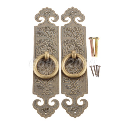 1 Pair Chic Shabby Closet Door Cupboard Drawer Dresser Knob Ring DIY Pull Handle - Picture 15 of 17