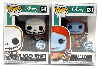 Funko Pop! Disney NBC Jack #1241 & Sally #1243 Ginger Bread Special Edition Set
